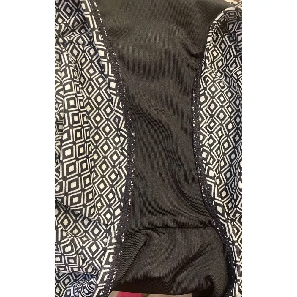 DKNY One Piece Swim Suit Adjustable Straps Sz. M Bra Blue/White - Picture 12 of 13